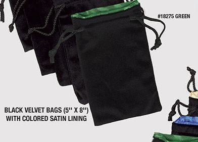 BAG VELVET 5 X 8 BLACK / GREEN | BD Cosmos