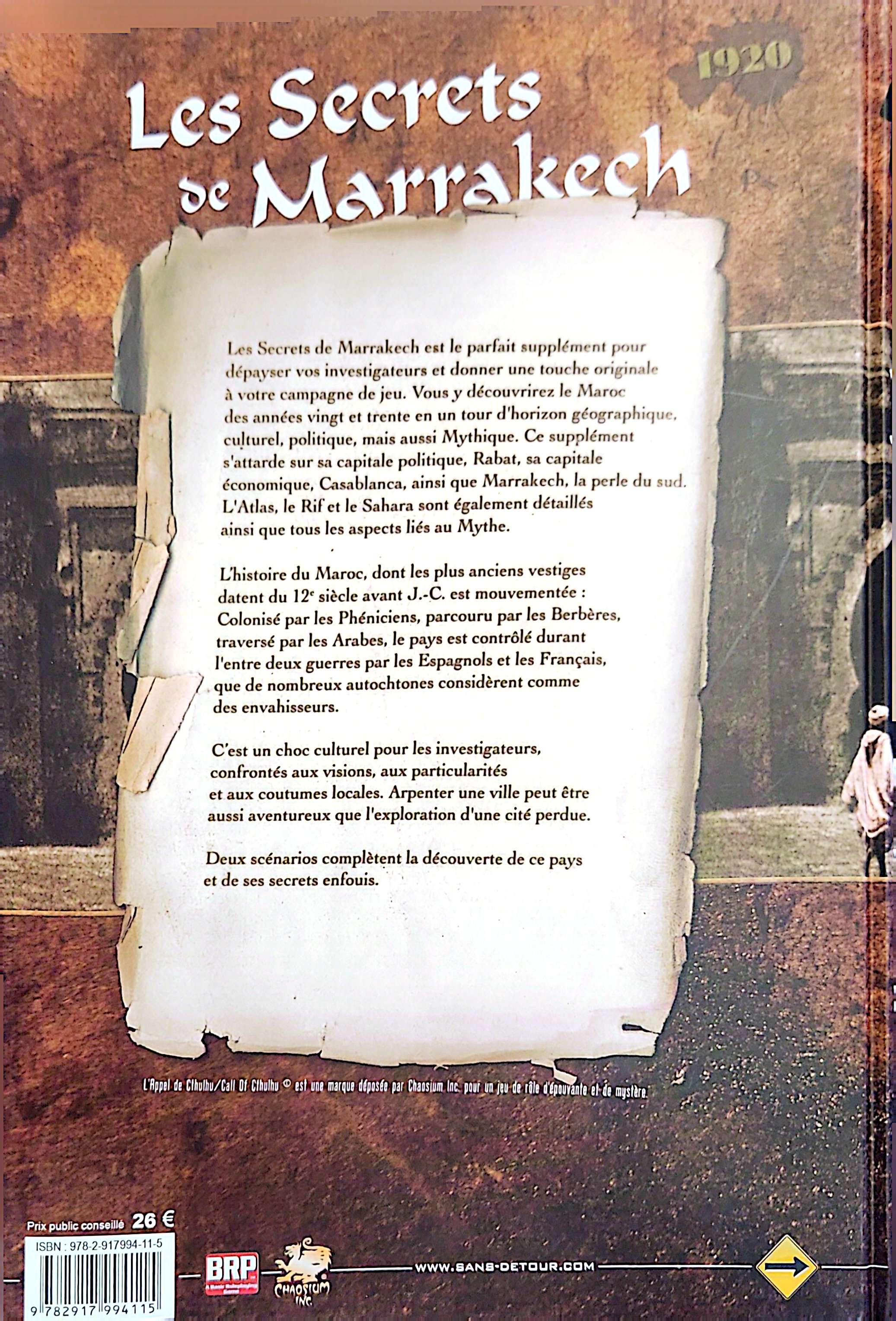 L'APPEL DE CTHULHU - LES SECRETS DE MARRAKECH [FRE] | BD Cosmos