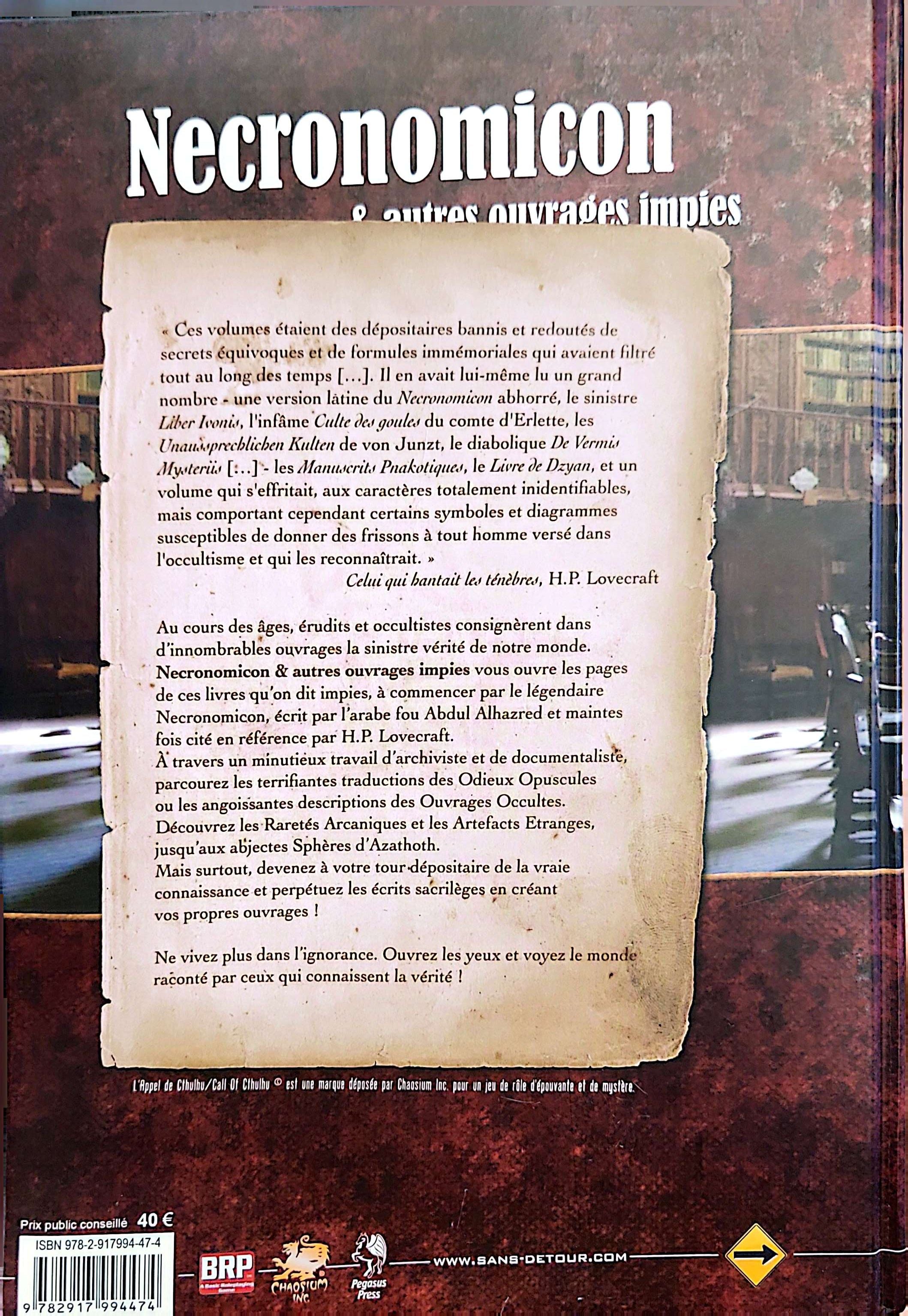 L'APPEL DE CTHULHU - NECRONOMICON & AUTRES OUVRAGES IMPIES [FRE] | BD Cosmos