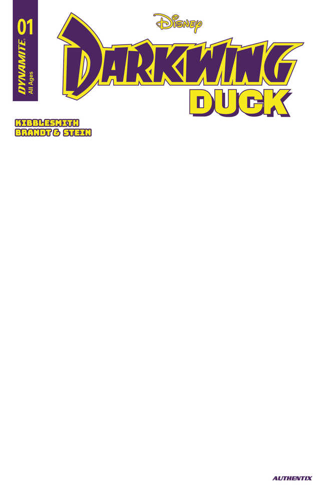 Darkwing Duck #1 DYNAMITE H Blank Authentix Release 02/12/2025 | BD Cosmos