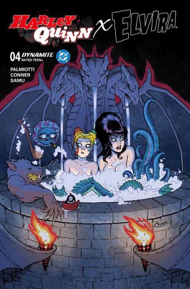 Harley Quinn X Elvira #4 DYNAMITE A Amanda Conner Hot Tub 01/28/2026 | BD Cosmos
