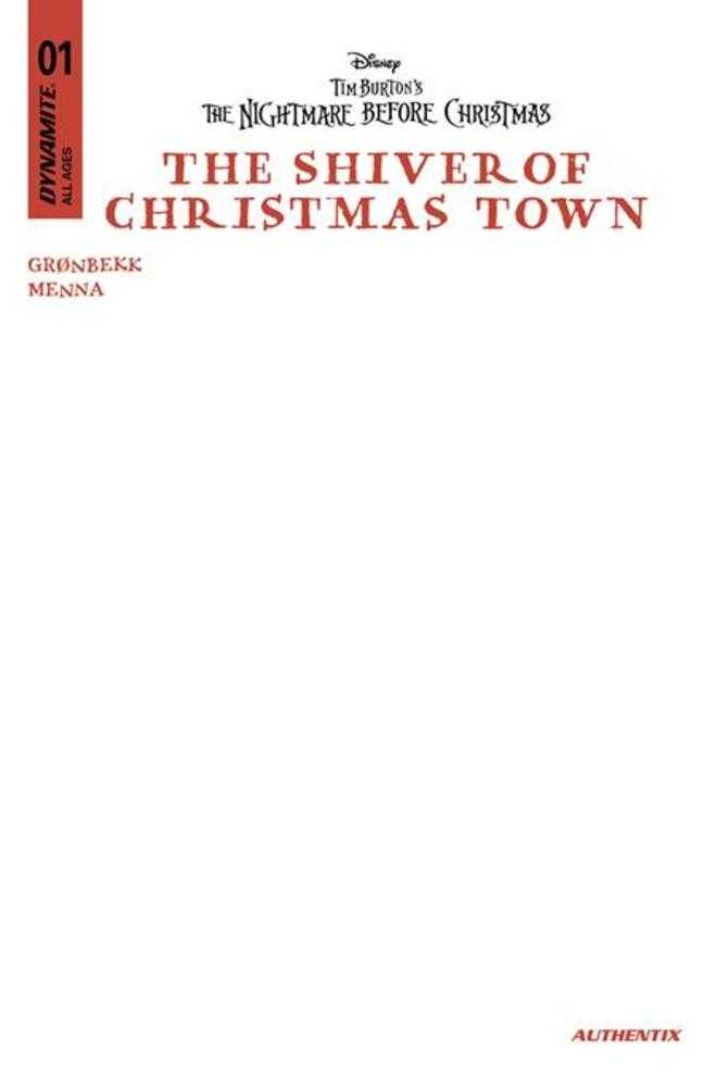 Tim Burtons Shiver Of Christmas Town #1 DYNAMITE E Blank Authentix 01/07/2026 | BD Cosmos