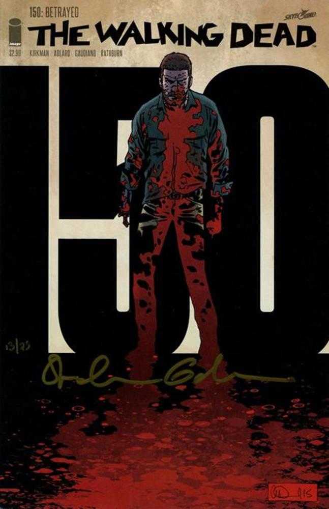 Df Walking Dead #150 Elite Gold Signature Series Signed By Stefano Gaudiano | BD Cosmos