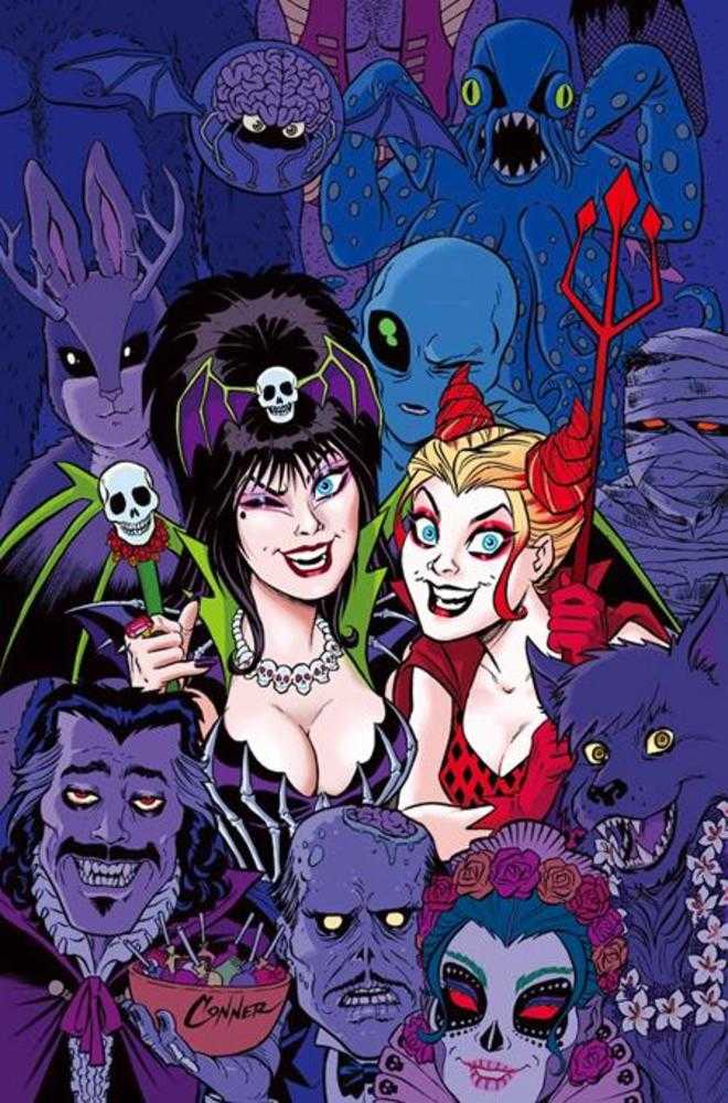 Harley Quinn X Elvira #6 DYNAMITE F Amanda Conner Party Metal Virgin 04/01/2026 | BD Cosmos