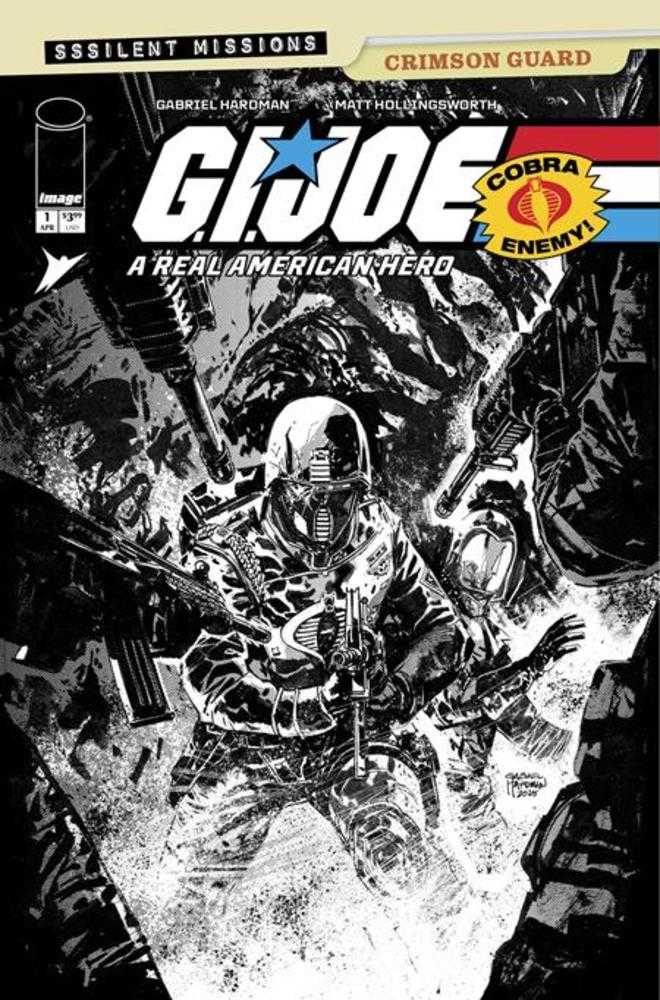 G.I. Joe A Real American Hero Sssilent Missions Crimson Guard #1 Image C 1:10 Hardman B&W 04/08/2026 | BD Cosmos