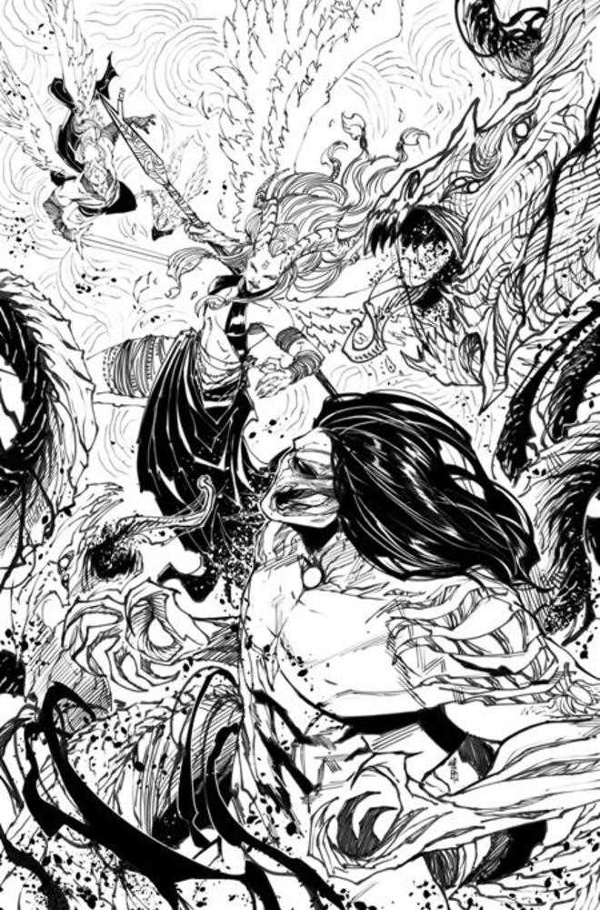 Darkness vs Angelus (One Shot) Cover D 1 in 25 Giuseppe Cafaro Black & White Variant | BD Cosmos
