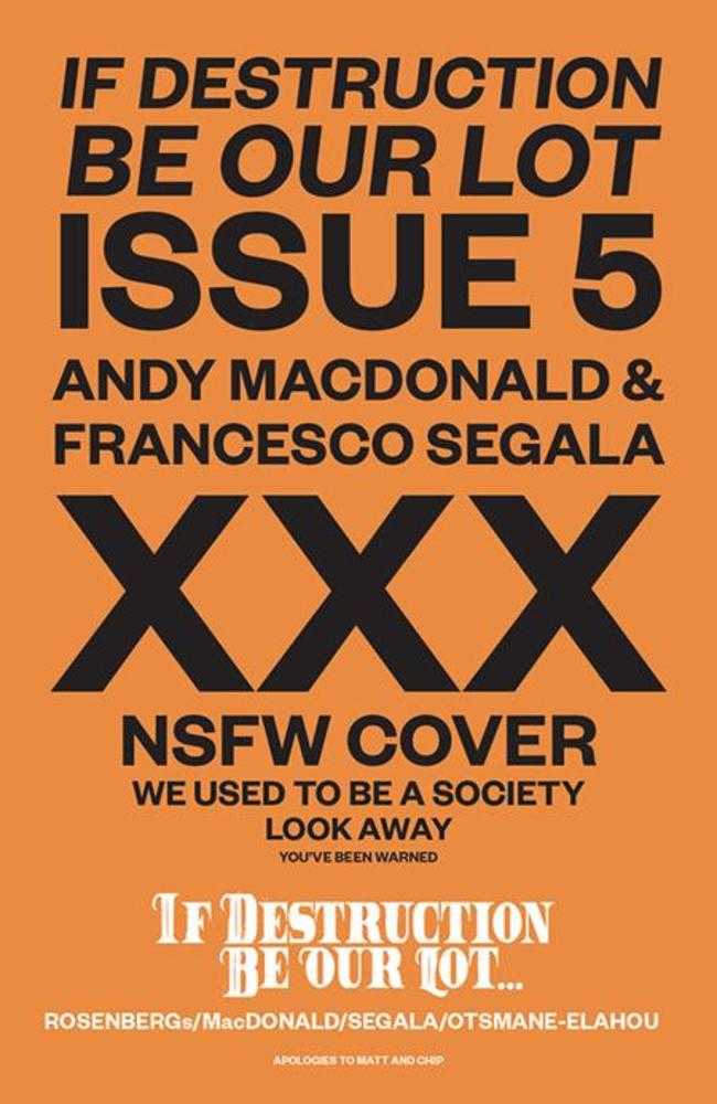 If Destruction Be Our Lot #5 Image C Macdonald & Segala Nsfw Polybagged 10/21/2026 | BD Cosmos