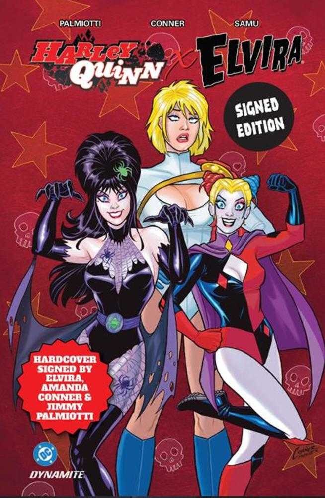 Harley Quinn X Elvira Hardcover Signed By Elvira | BD Cosmos