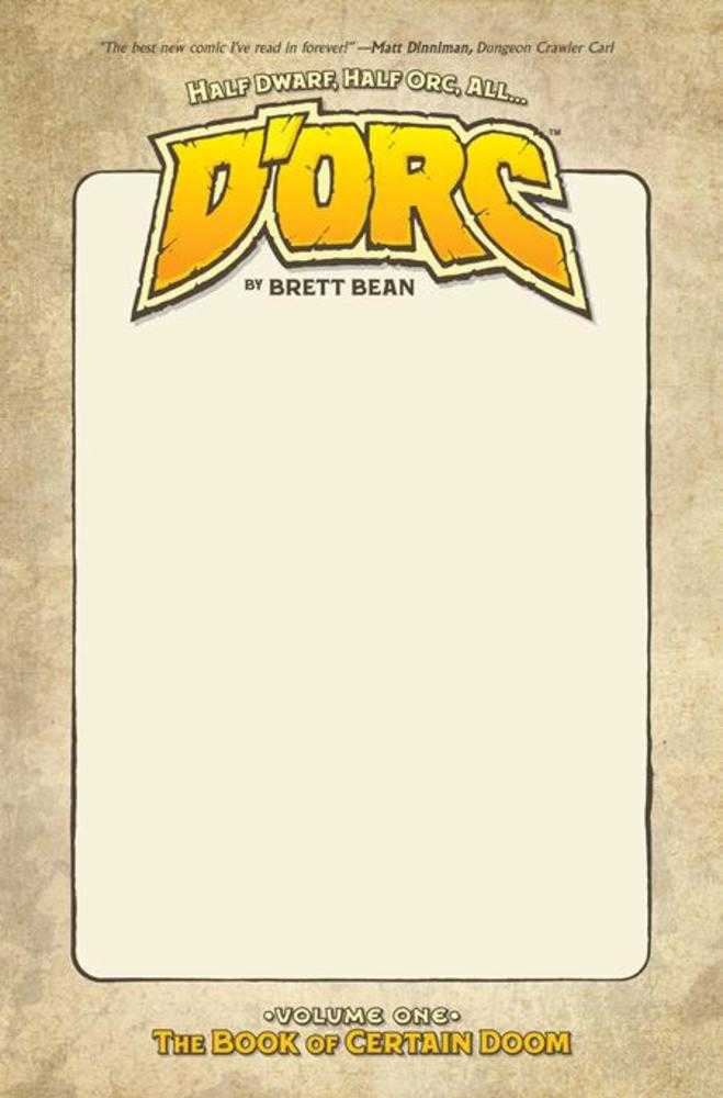 Dorc TPB Volume 01 2nd Print Direct Market Exclusive Blank Sketch Cover | BD Cosmos