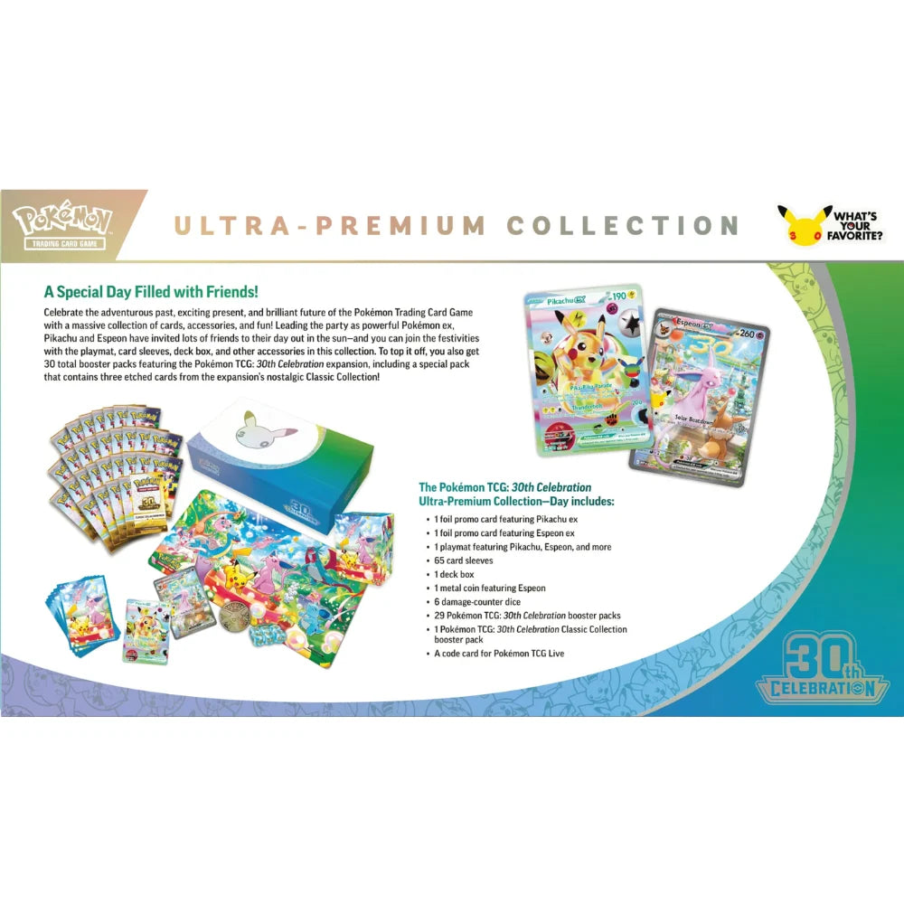 POKEMON TCG: 30TH CELEBRATION ULTRA PREMIUM COLLECTION "DAY" - NOV 6TH - LIMIT 2 PER ORDER [READ DESCRIPTION] | BD Cosmos