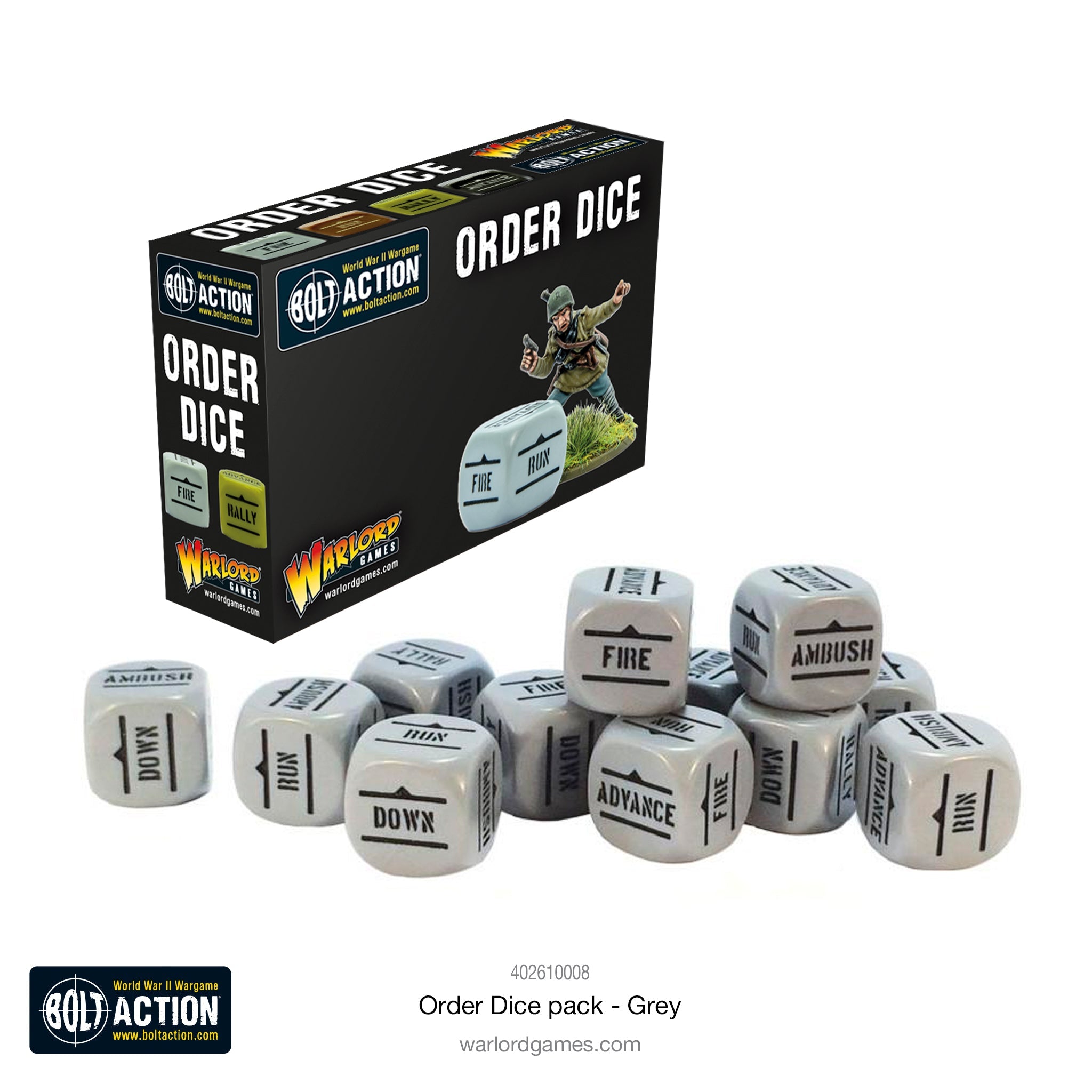 BOLT ACTION: ORDER DICE PACK - GREY | BD Cosmos