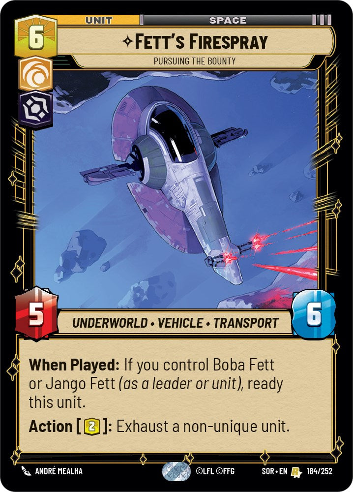 Fett's Firespray - Pursuing the Bounty (184/252) [Spark of Rebellion] | BD Cosmos
