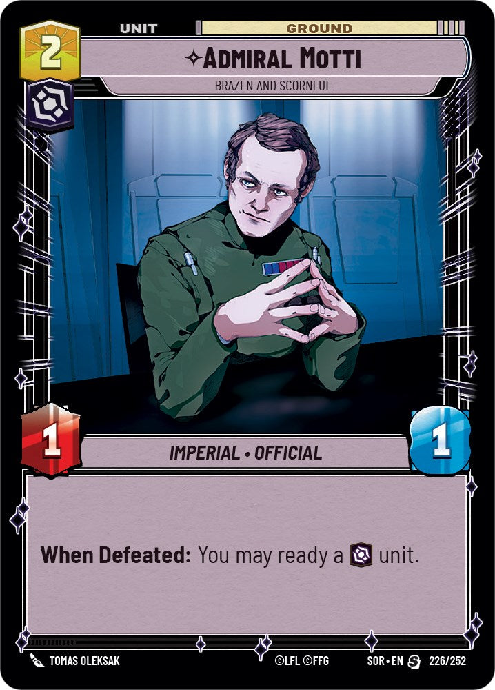 Admiral Motti - Brazen and Scornful (226/252) [Spark of Rebellion] | BD Cosmos