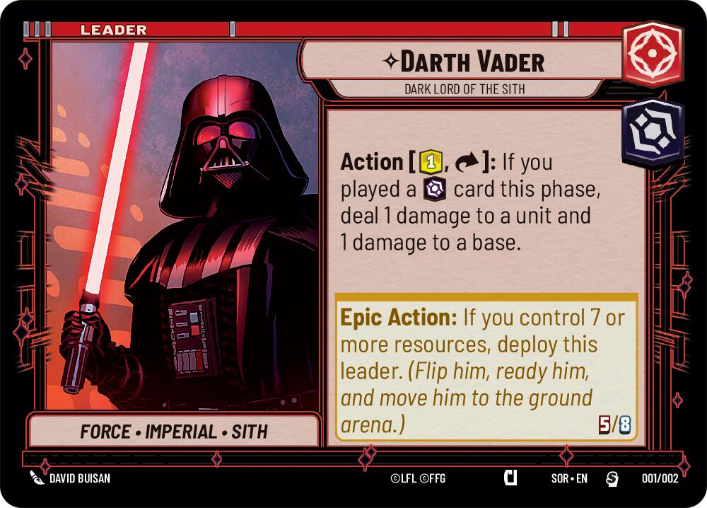 Darth Vader - Dark Lord of the Sith (Prerelease Promo) (001/002) [Spark of Rebellion Promos] | BD Cosmos