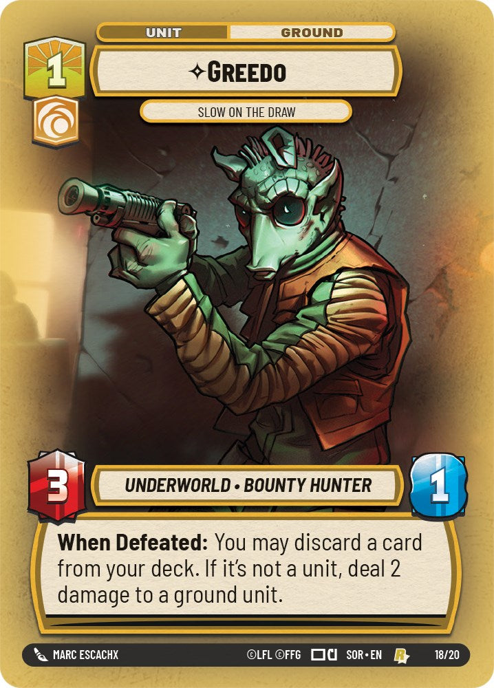 Greedo - Slow on the Draw (Weekly Play Promo) (18/20) [Spark of Rebellion Promos] | BD Cosmos