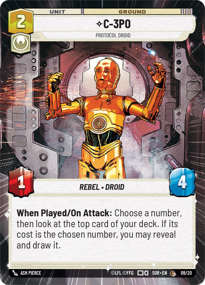 C-3PO - Protocol Droid (Hyperspace) (Weekly Play Promo) (9/20) [Spark of Rebellion Promos] | BD Cosmos