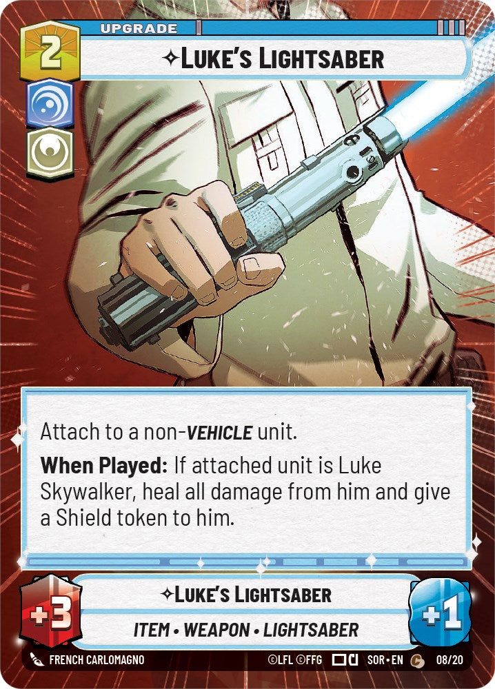 Luke's Lightsaber (Hyperspace) (Weekly Play Promo) (8/20) [Spark of Rebellion Promos] | BD Cosmos