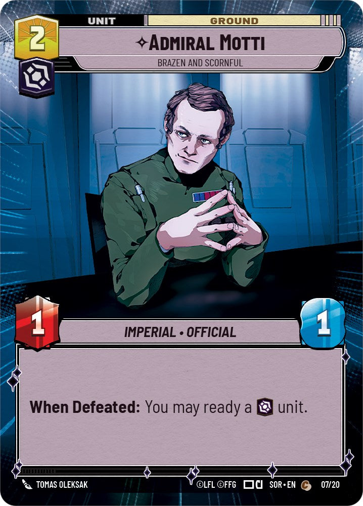 Admiral Motti - Brazen and Scornful (Hyperspace) (Weekly Play Promo) (7/20) [Spark of Rebellion Promos] | BD Cosmos