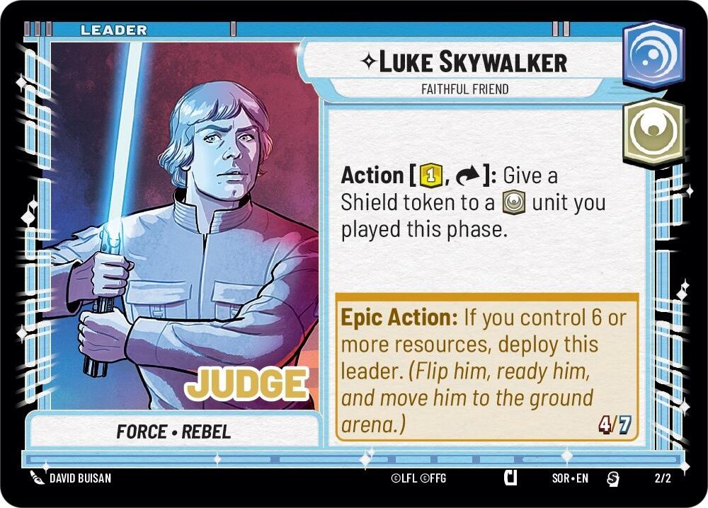 Luke Skywalker - Faithful Friend (Judge Promo) (002/002) [Spark of Rebellion Promos] | BD Cosmos