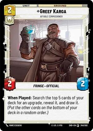Greef Karga - Affable Commissioner (245/262) [Shadows of the Galaxy] | BD Cosmos