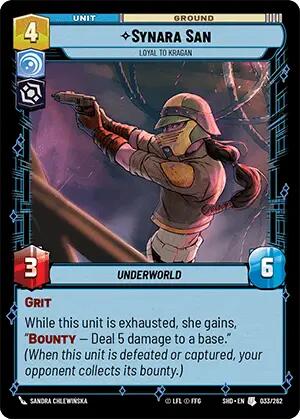 Synara San - Loyal to Kragan (033/262) [Shadows of the Galaxy] | BD Cosmos