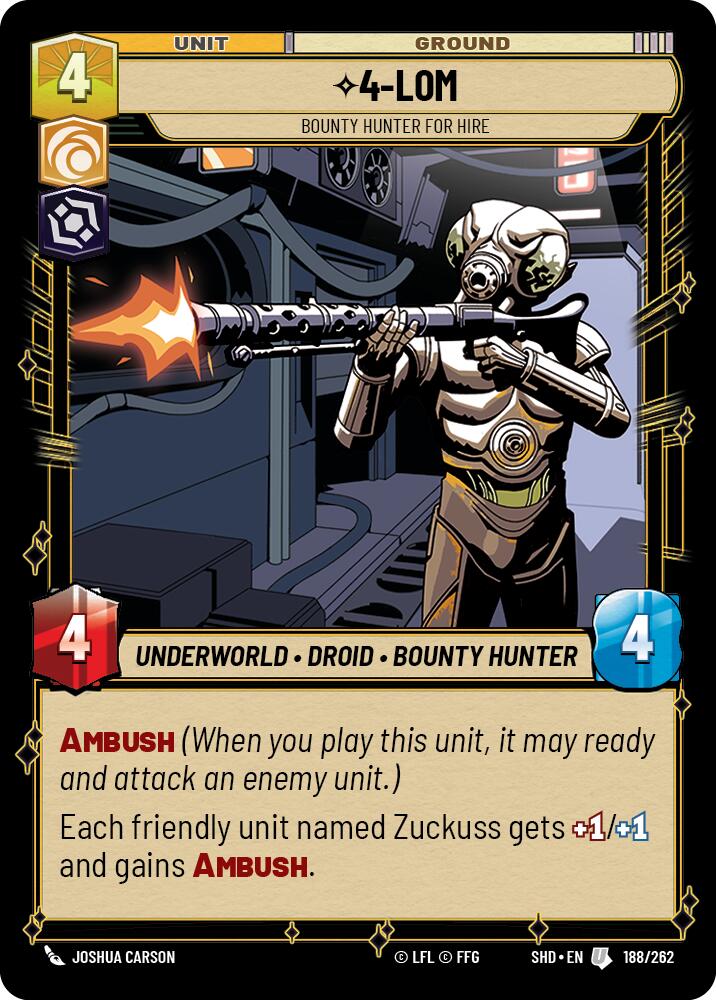4-LOM - Bounty Hunter for Hire (188/262) [Shadows of the Galaxy] | BD Cosmos