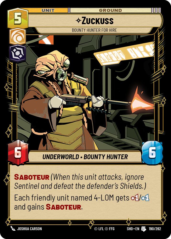 Zuckuss - Bounty Hunter for Hire (190/262) [Shadows of the Galaxy] | BD Cosmos
