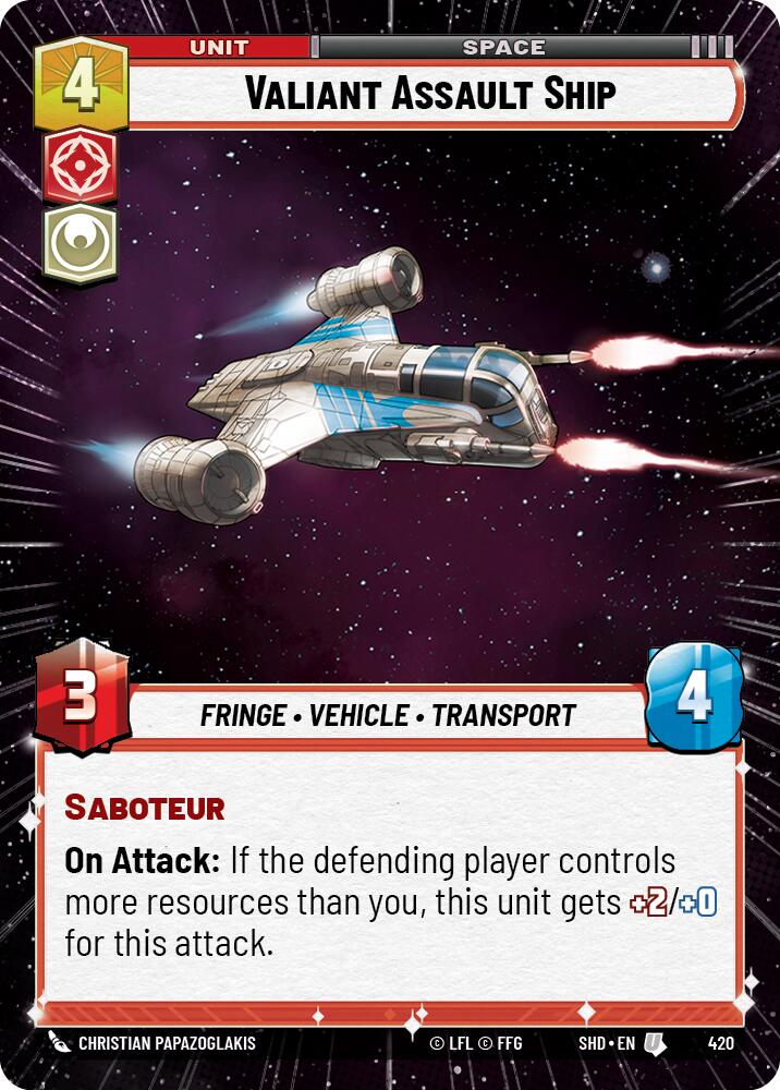 Valiant Assault Ship (Hyperspace) (420) [Shadows of the Galaxy] | BD Cosmos