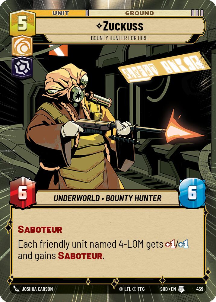 Zuckuss - Bounty Hunter for Hire (Hyperspace) (459) [Shadows of the Galaxy] | BD Cosmos