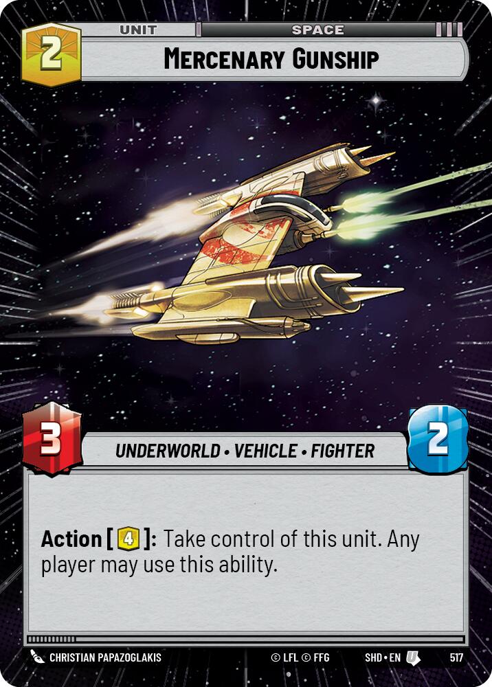 Mercenary Gunship (Hyperspace) (517) [Shadows of the Galaxy] | BD Cosmos