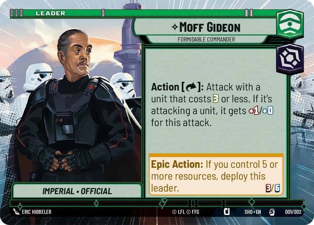 Moff Gideon - Formidable Commander (Hyperspace) (Prerelease Promos) (001/002) [Shadows of the Galaxy Promos] | BD Cosmos