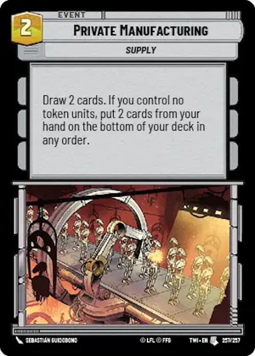 Private Manufacturing (257/257) [Twilight of the Republic] | BD Cosmos