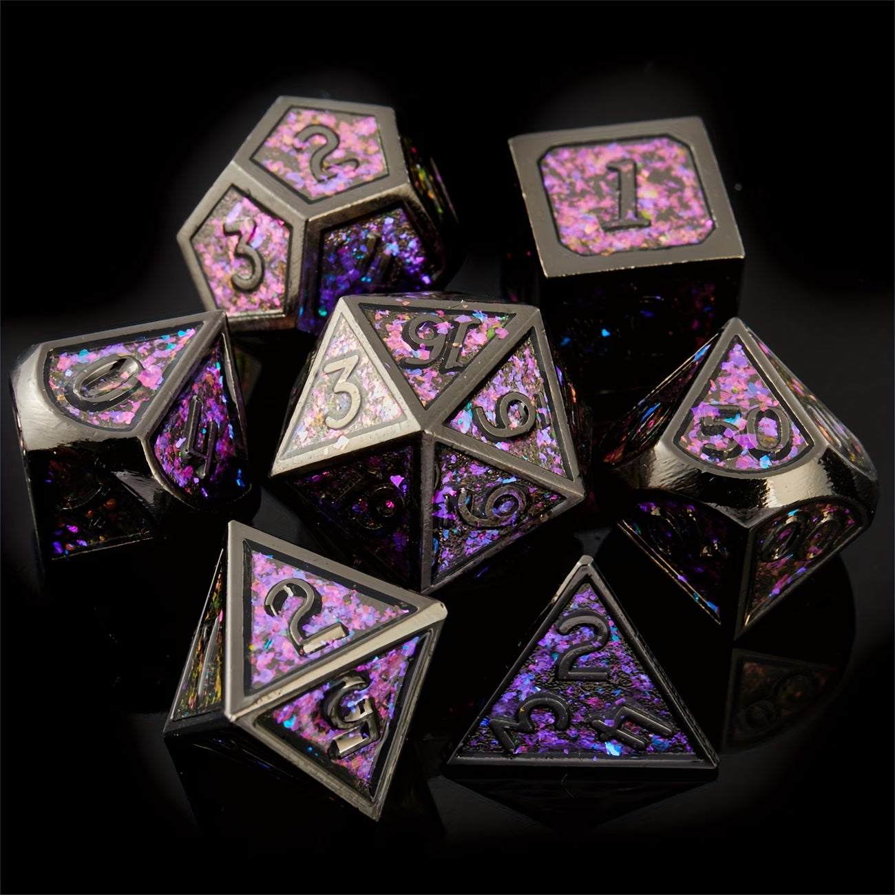 METAL RPG DICE SET - VIOLET COSMIQUE | BD Cosmos