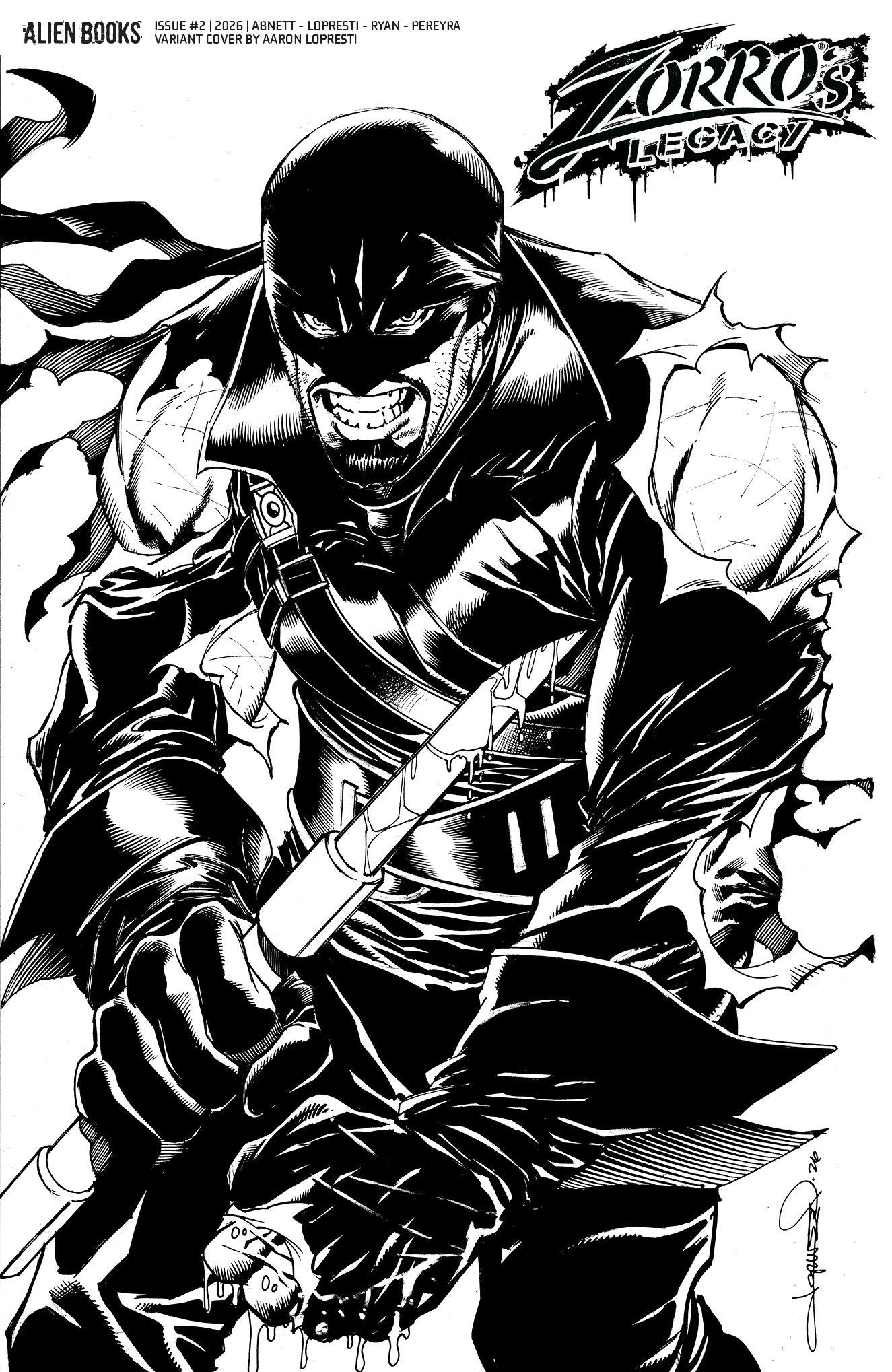 Zorro's Legacy #2 IDW D Lopresti B&W 08/19/2026 | BD Cosmos