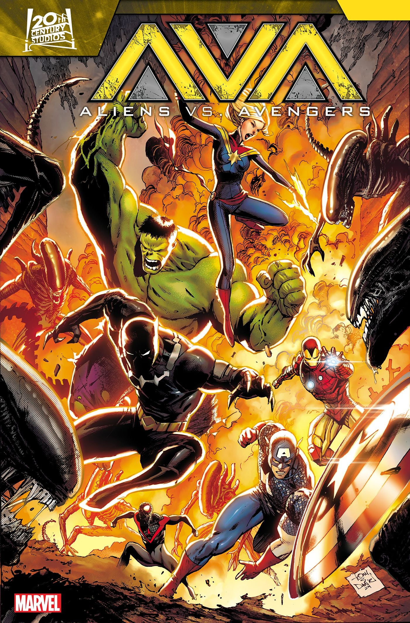 Aliens vs Avengers #1 1:25 Marvel Tony Daniel 08/28/2024 | BD Cosmos