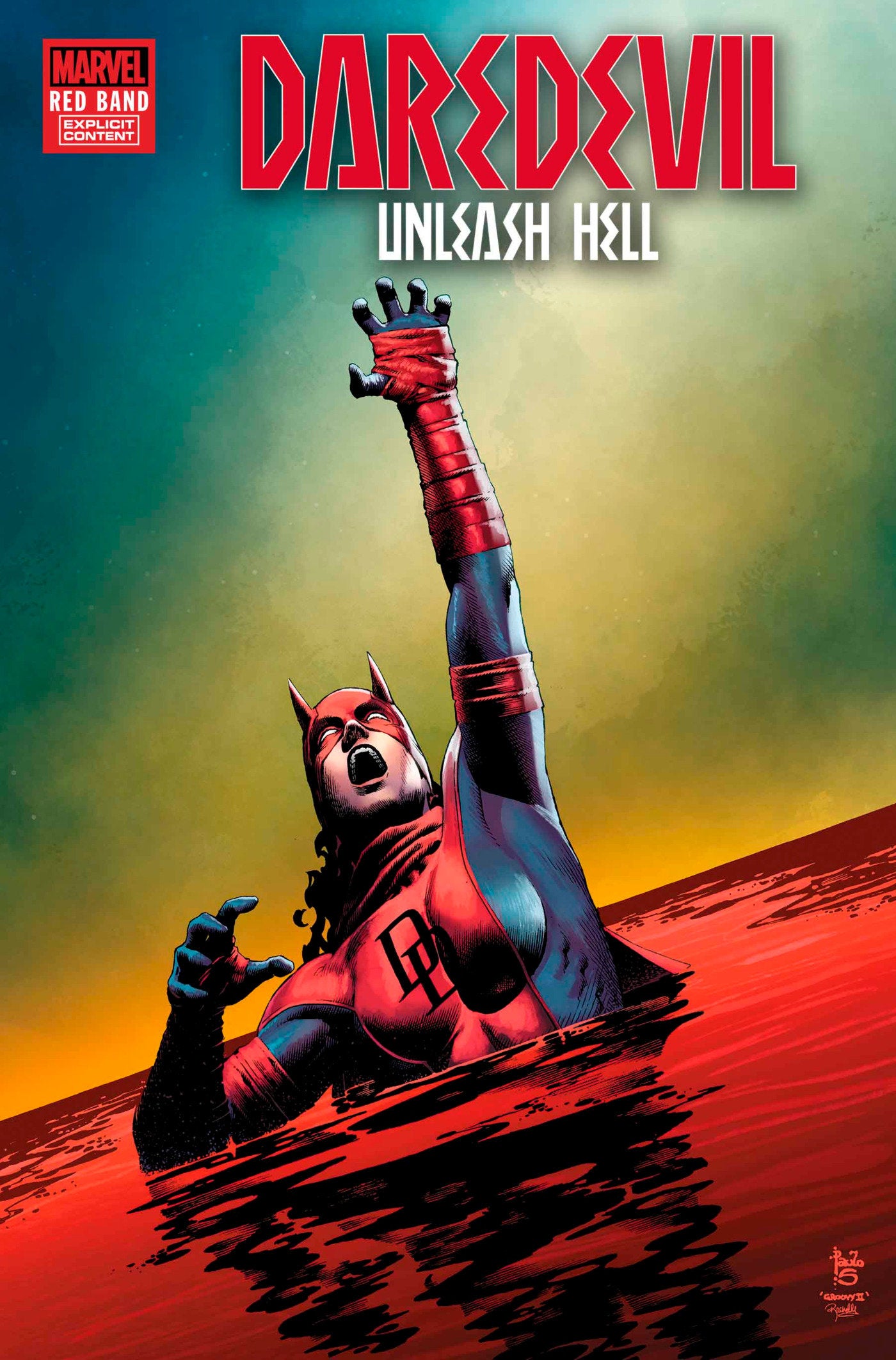 Daredevil Unleash Hell Red Band #2 MARVEL Polybagged 02/19/2025 | BD Cosmos