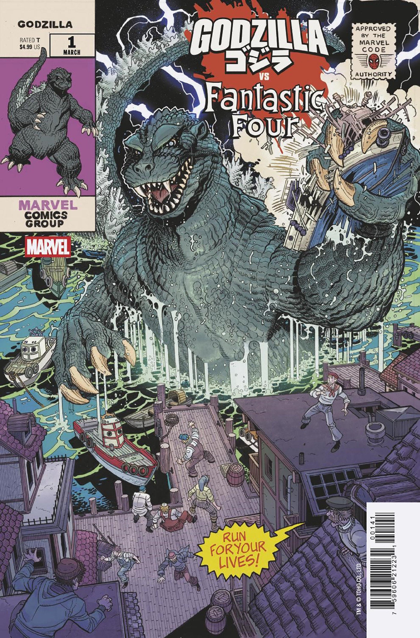 Godzilla vs. Fantastic Four #1 Nick Bradshaw Monster Homage Variant | BD Cosmos