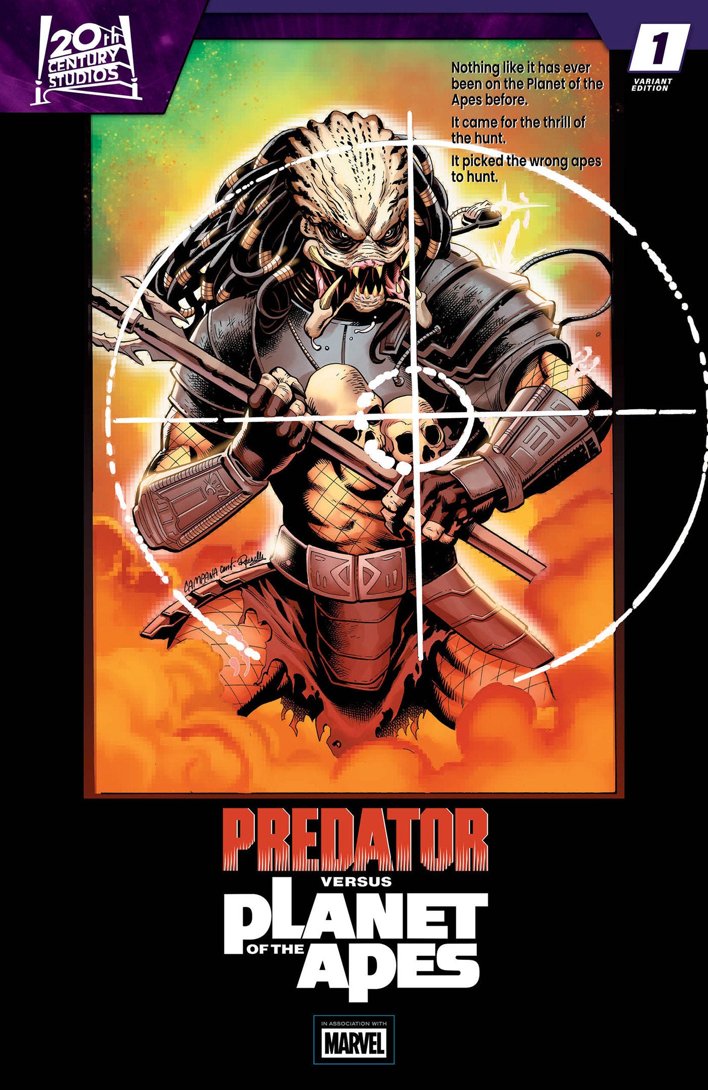 Predator vs. The Planet Of The Apes #1 Marvel Campana Homage 07/29/2026 | BD Cosmos