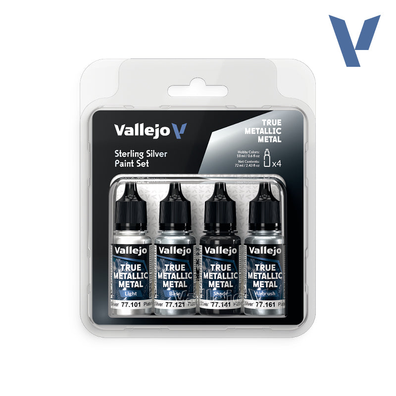 VALLEJO TRUE METALLIC METAL: STERLING SILVER PAINT SET | BD Cosmos