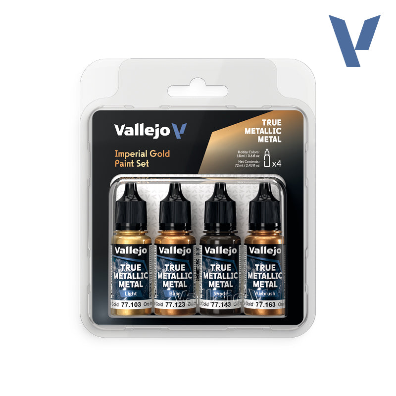 VALLEJO TRUE METALLIC METAL: IMPERIAL GOLD PAINT SET | BD Cosmos
