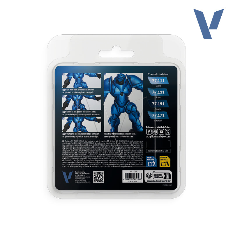 VALLEJO TRUE METALLIC METAL: SAPHIRE BLUE PAINT SET | BD Cosmos