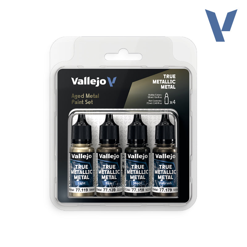 VALLEJO TRUE METALLIC METAL: AGED METAL PAINT SET | BD Cosmos
