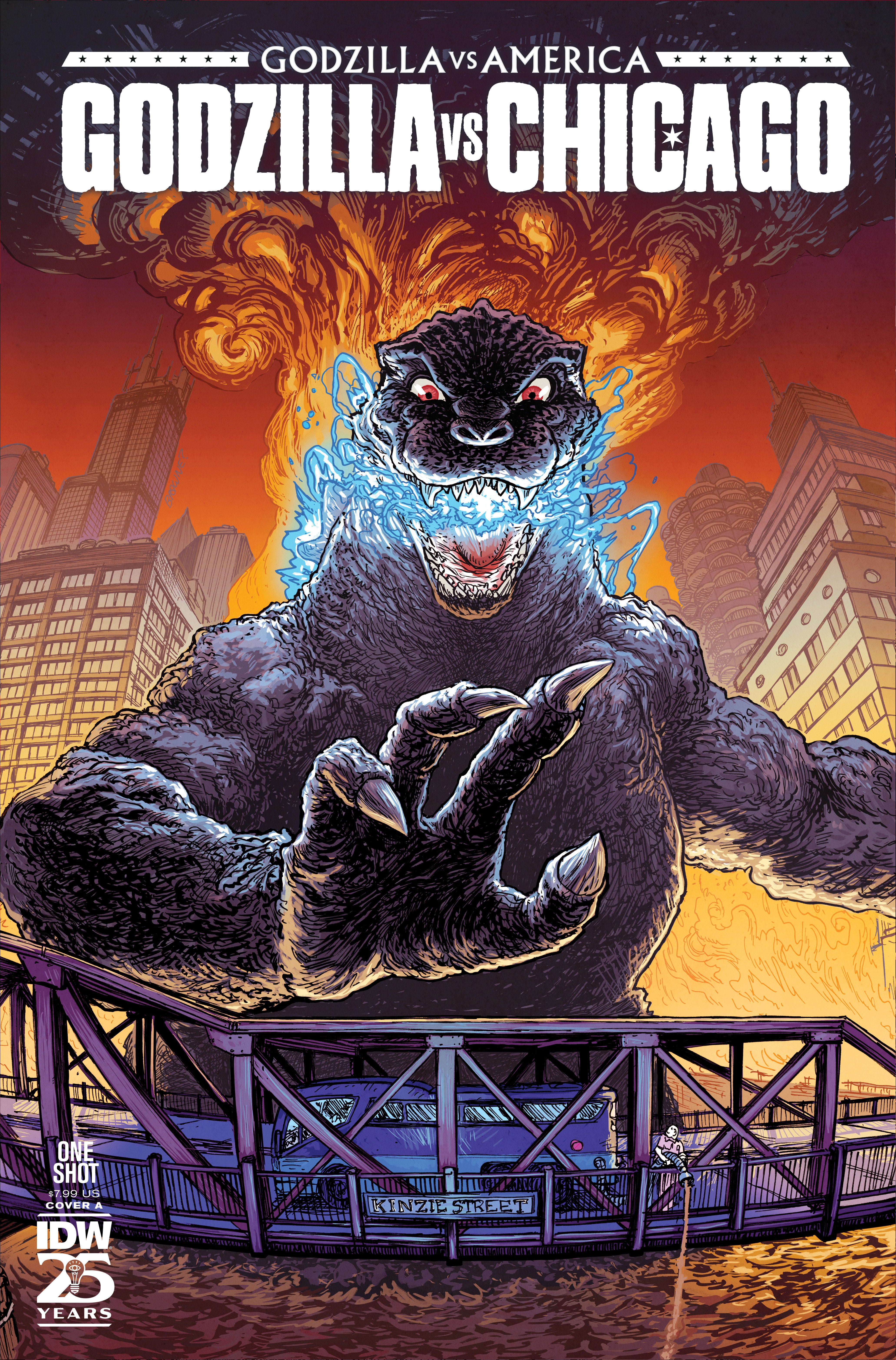 Godzilla vs. America Chicago IDW A Browne Release 02/26/2025 | BD Cosmos