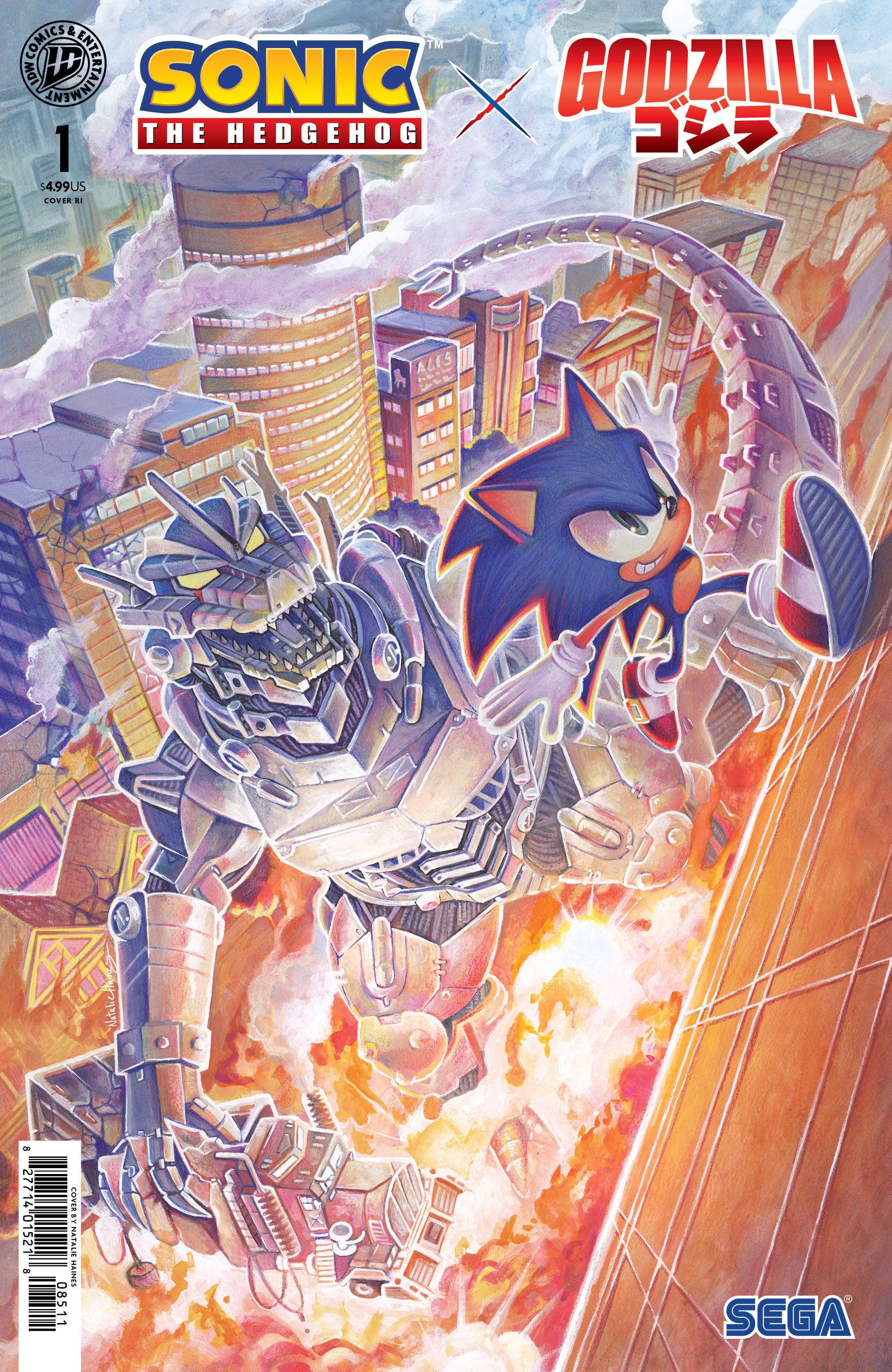 Sonic The Hedgehog X Godzilla #1 IDW 1:25 Foil Haines 07/15/2026 | BD Cosmos