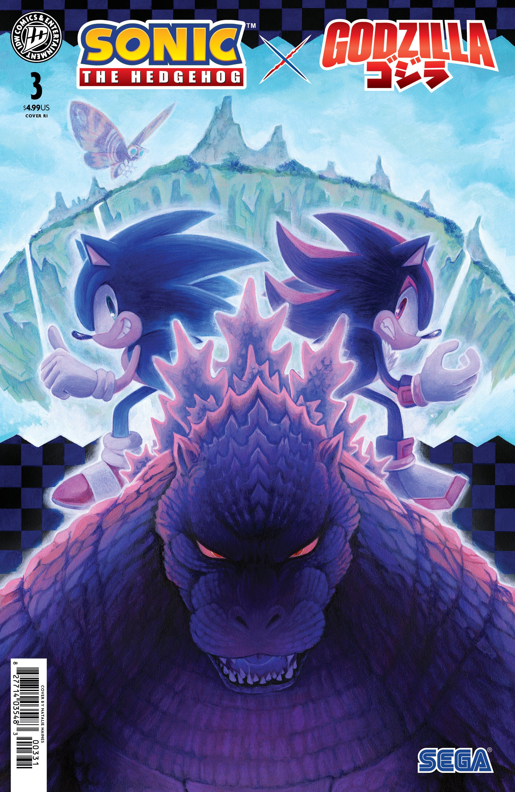 Sonic The Hedgehog X Godzilla #3 Variant Ri (15) (Haines) | BD Cosmos