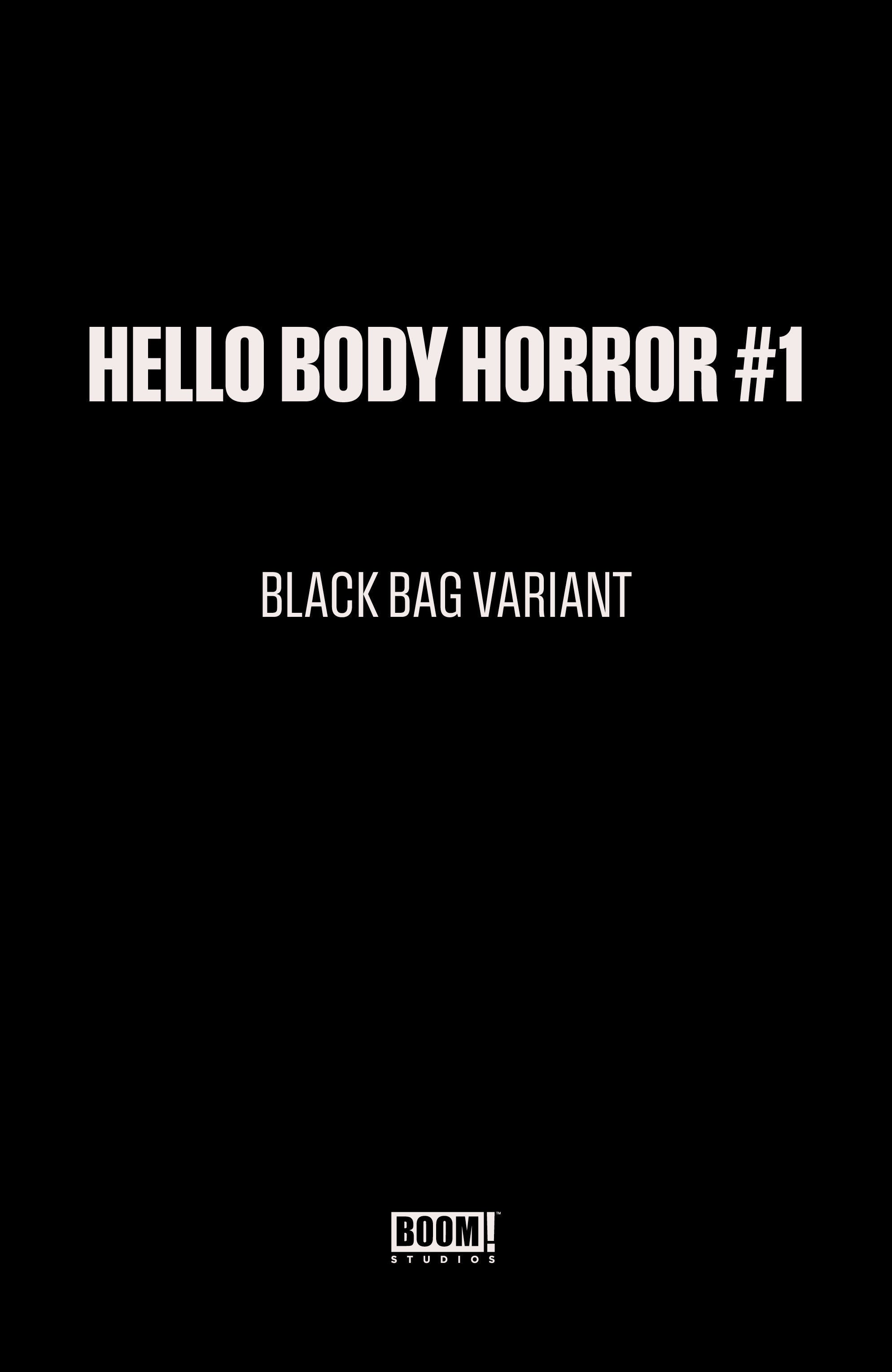 Hello Body Horror #1 BOOM C Black Bag Wayshak 04/22/2026 | BD Cosmos