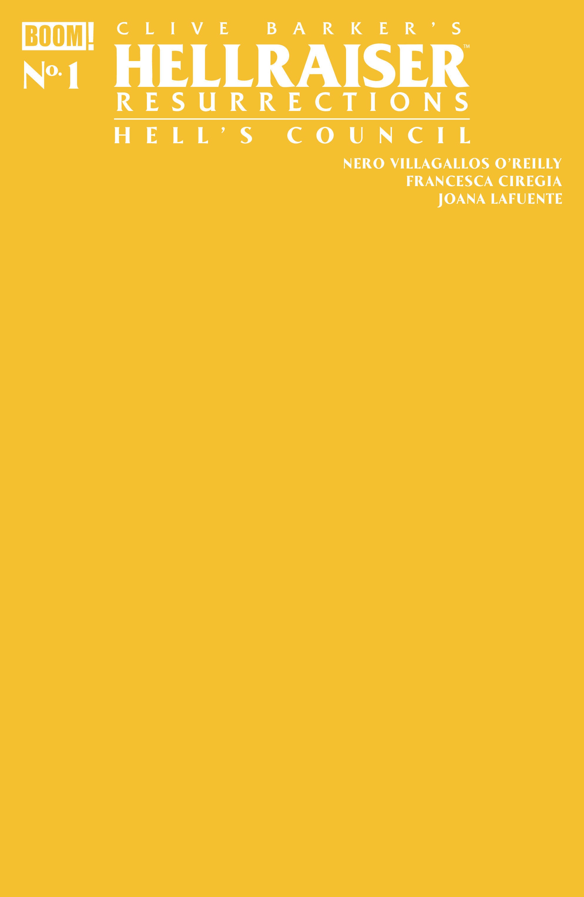 Hellraiser: Resurrections Hell's Council #1 Boom C Yellow Blank 09/23/2026 | BD Cosmos