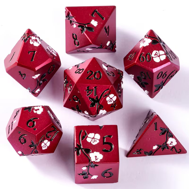 METAL RPG DICE SET - CERISIER DE VELOUR | BD Cosmos