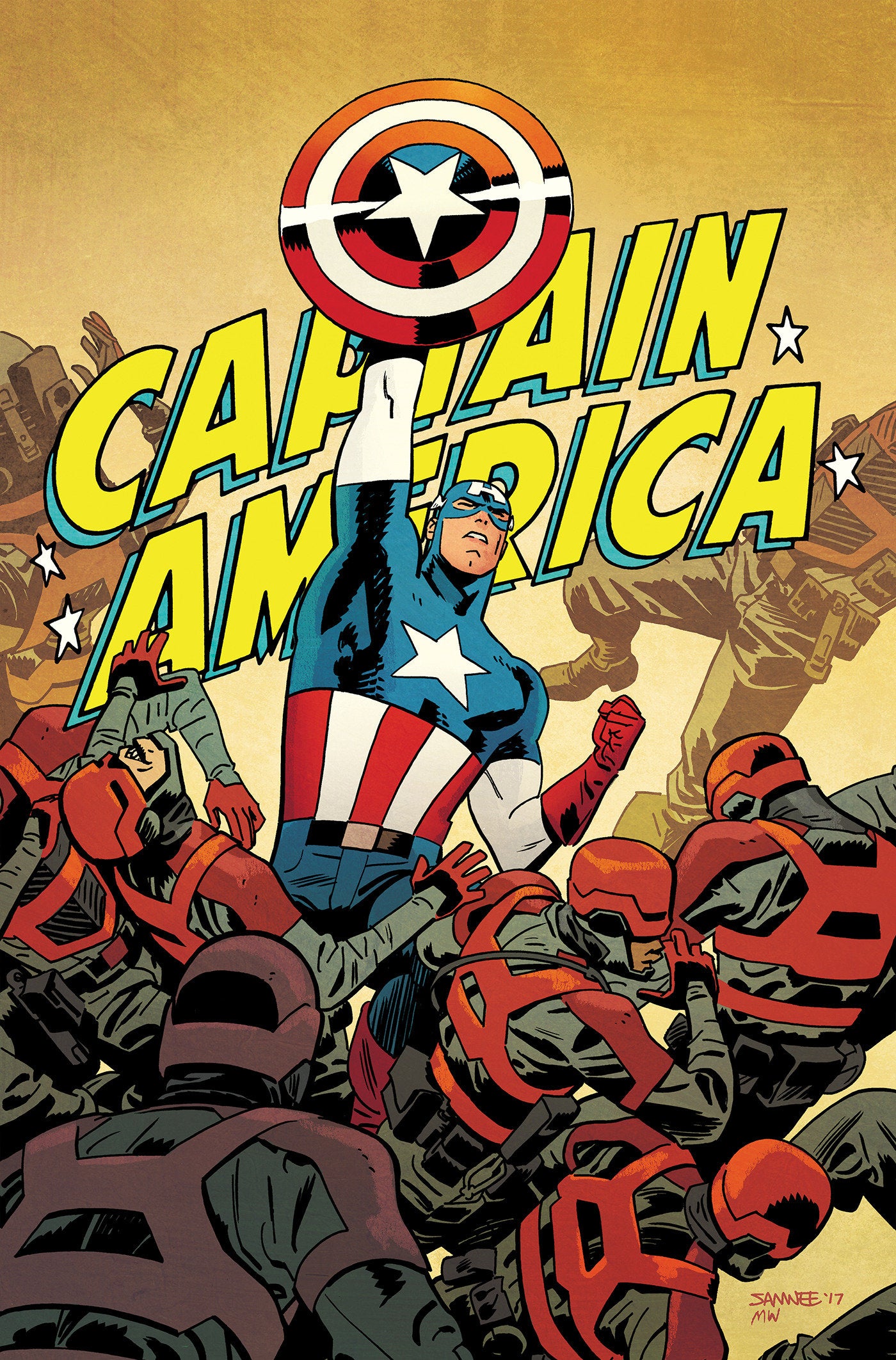 Black Widow & Captain America By Waid & Samnee Omnibus Chris Samnee Captain America Cover [Direct Market Only] | BD Cosmos