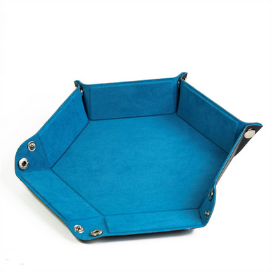FOLD UP VELVET DICE TRAY - HEXAGONE TEAL | BD Cosmos